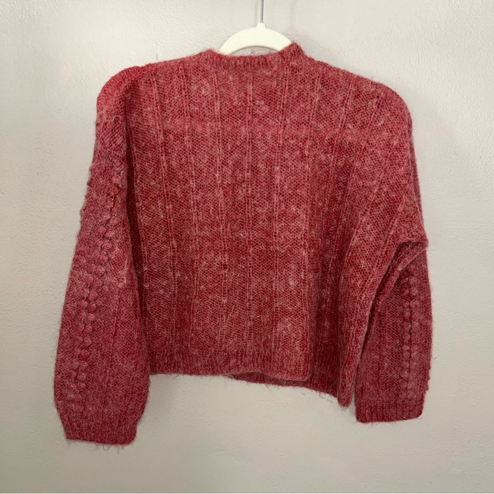 VTG WOOL blend granny core floral Knit cardigan sweater - Picture 3 of 6